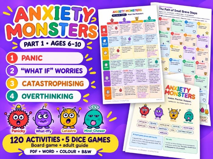 **Anxiety Monsters: Games About Panic, Worry, Catastrophic Thinking & Overthinking**