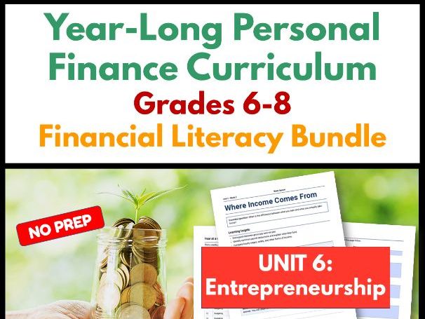 Year-Long Personal Finance Curriculum | Grades 6-8 | Financial Literacy | Unit 6