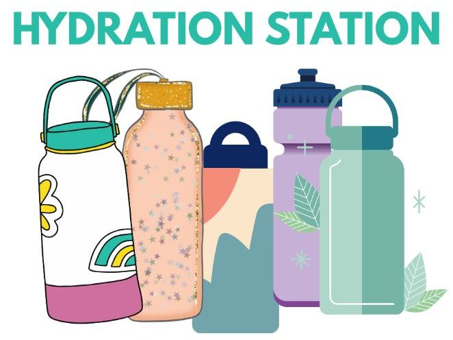 Classroom Poster: Hydration Station (Water Bottles) Back to School