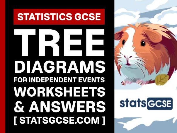 Tree diagrams for independent events - GCSE Statistics - Worksheet Pack + Answers