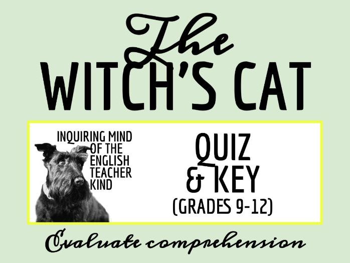 "The Witch's Cat" by Manly Wade Wellman Quiz and Answer Key (Halloween Short Story)