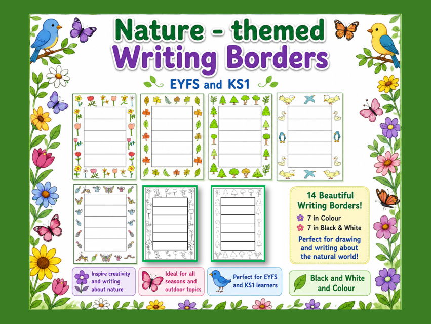 Nature Themed Writing Borders EYFS /KS1