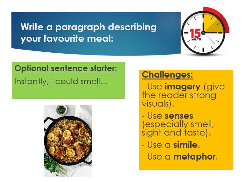 Autobiography Lesson - Food Description (Year 7)