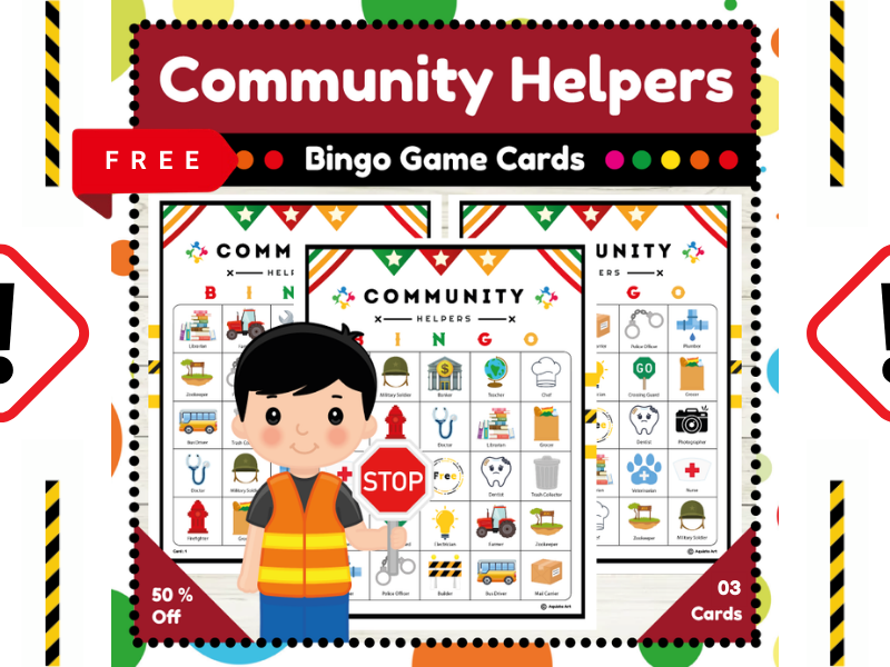 Community Helpers Bingo Game Cards : Learning Through Play | Free Version