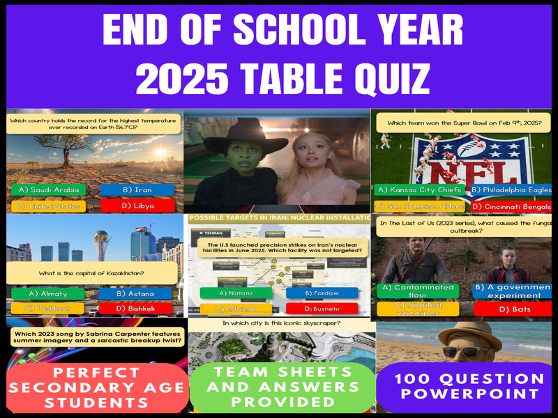 Summer Quiz 2025 – End-of-Year  Quiz for Students Aged 14–16