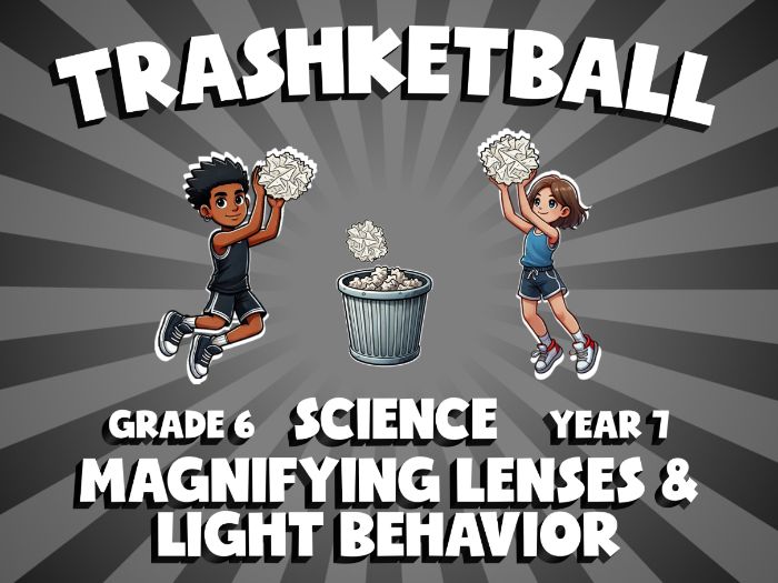Magnifying Lenses & Light Behavior TRASHKETBALL Science Game | No-Prep Year 7 Review Activity