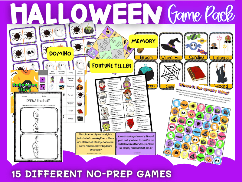 Halloween mega PACK literacy games