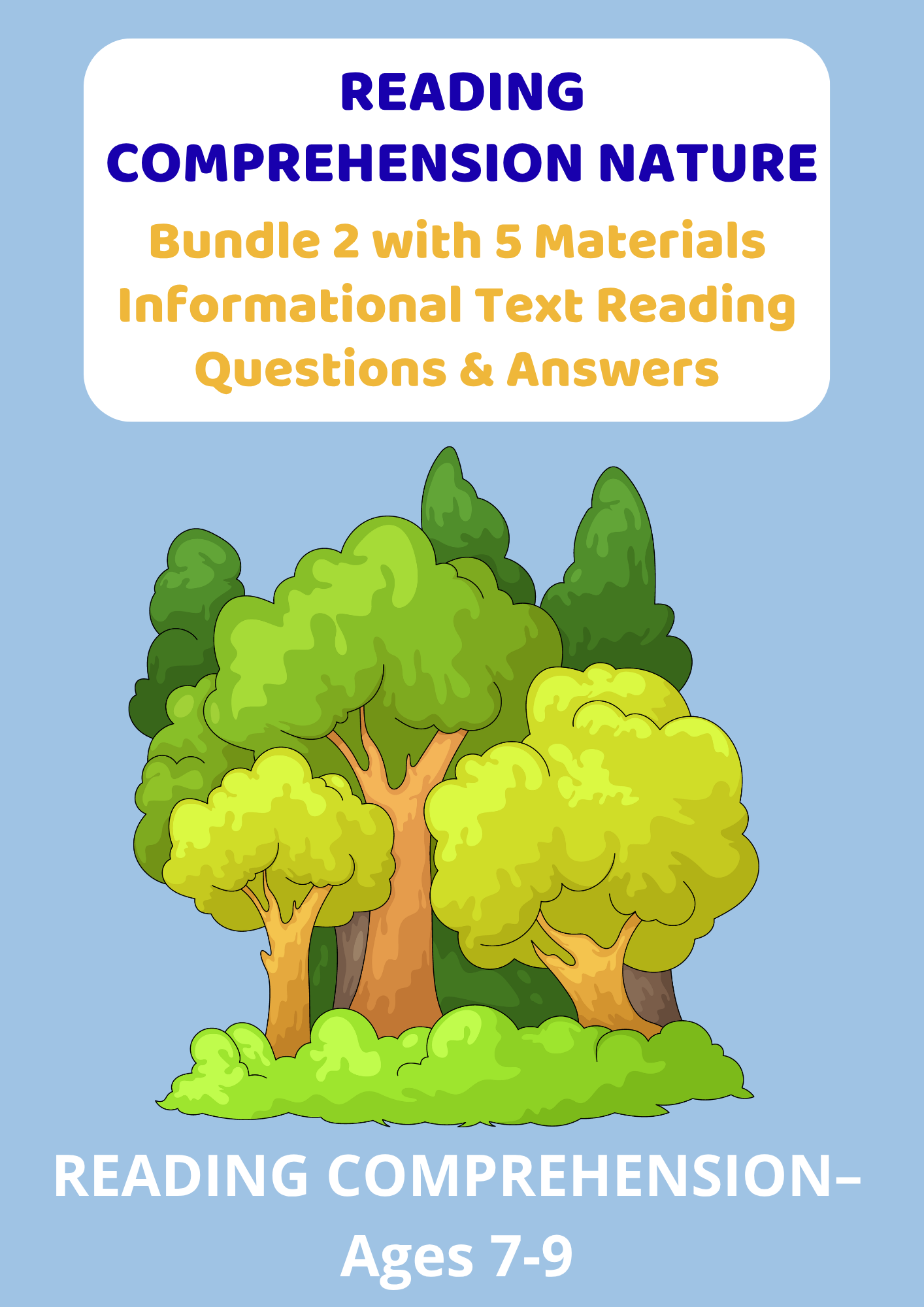 Reading Comprehension Nature - Bundle 2 with 5 Materials Informational Text
