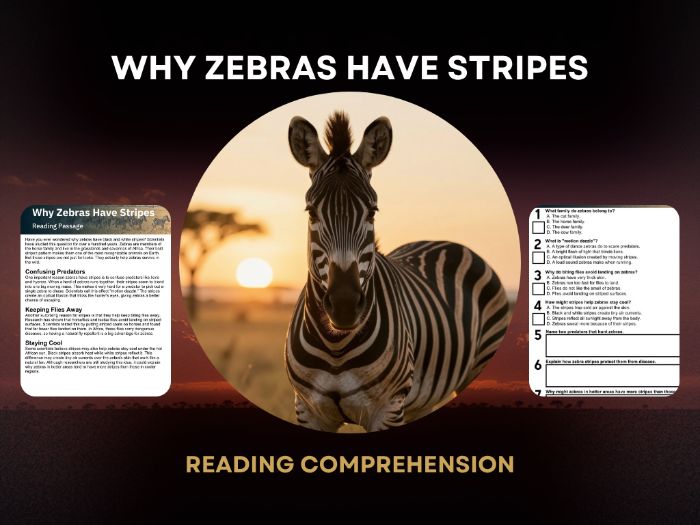 Zebras Free Reading Comprehension Passage