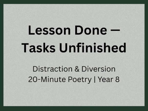 Poetry Starter: Repetition & Structure | Alan | Quick Write | Year 8 (KS3)