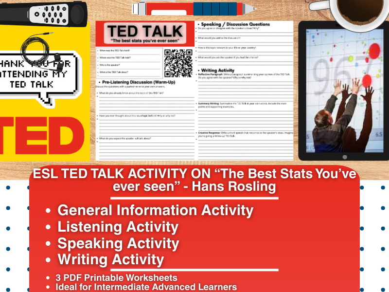ESL TED Talk Activity Worksheet - The Best Stats You've ever seen - Hans Rosling