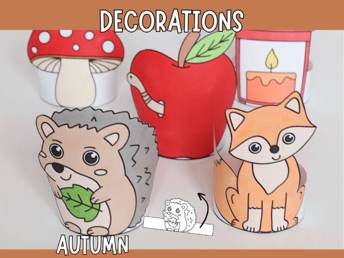 Standing Autumn Decorations - Printable Craft for Kids