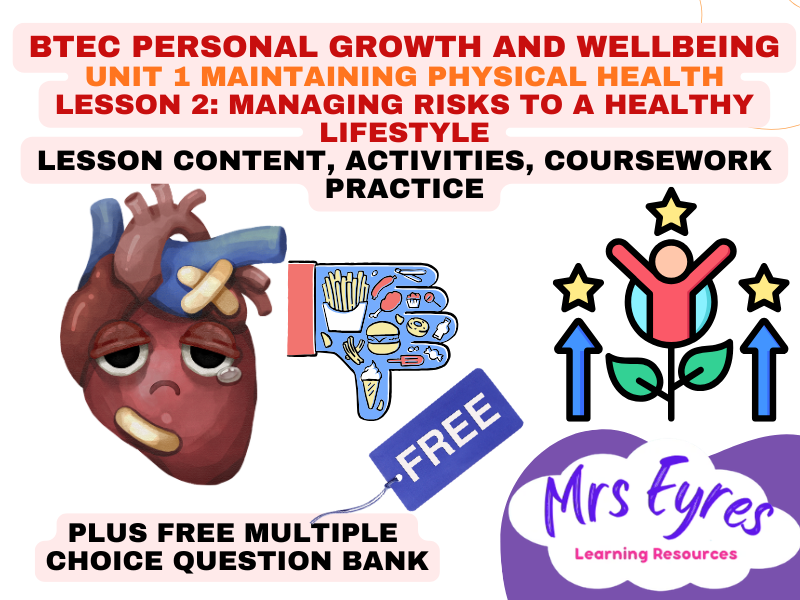 BTEC Level 2 Personal Growth & Wellbeing Unit 1: Managing Risks to a Healthy Lifestyle Lesson