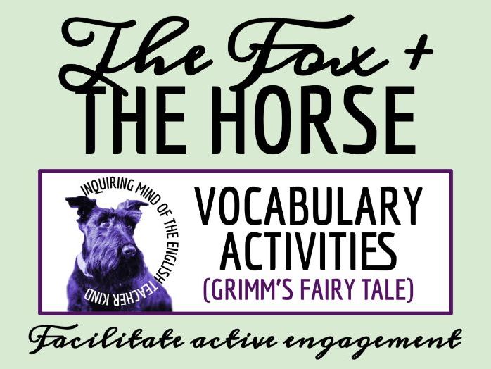 "The Fox and the Horse" Vocabulary Activities | Grimm's Fairy Tale | Crossword Puzzle