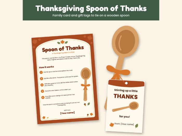 Thanksgiving Spoon of Thanks Tags and Card
