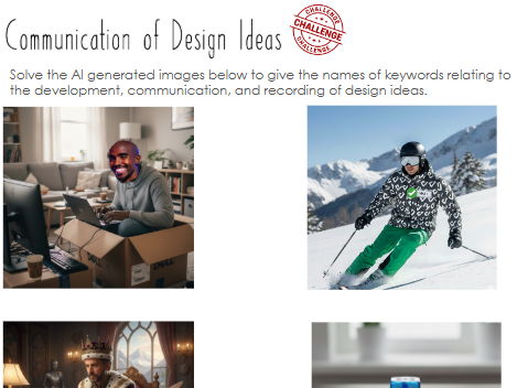 Design thinking and communication dingbat worksheet WITH ANSWERS