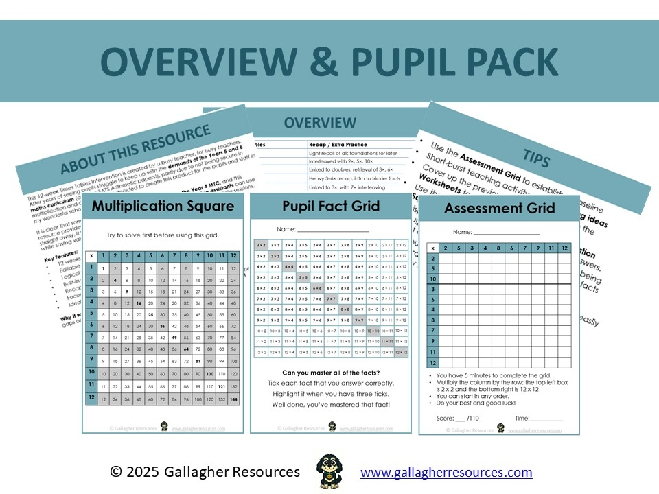 Times Tables Overview & Pupil Pack