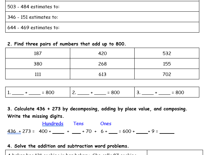 Cambridge Stage 4_Addition and Subtraction Assessment