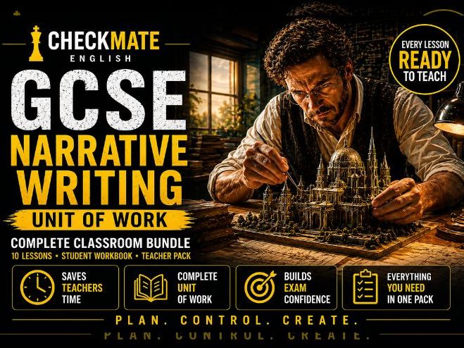 GCSE Narrative Writing Unit of Work  Complete Classroom Bundle: Student Workbook + Teacher Implement