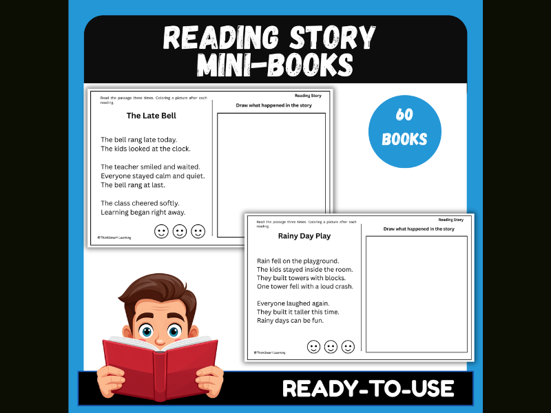 1st Grade Short Reading Passages for Beginning Readers mini books