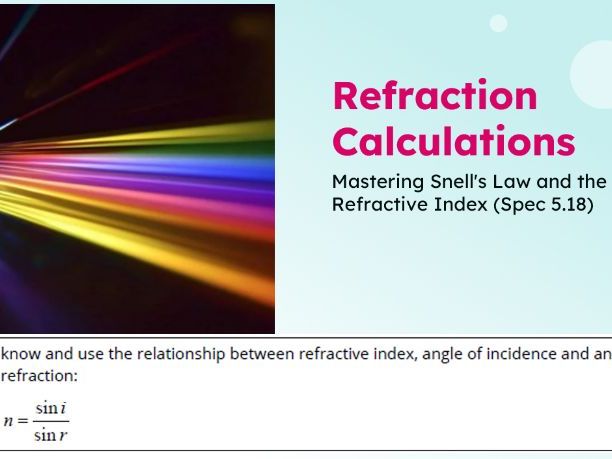 IGCSE Physics: Refraction Calculations — Snell's Law | Edexcel Modular | Unit 5 | L8