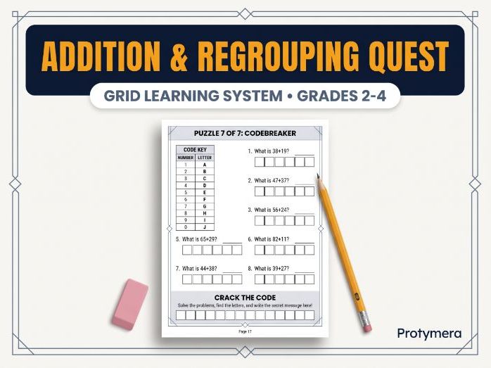 Addition & Regrouping Quest: Multi-Digit Addition, Place Value and Regrouping | Math Puzzle Game