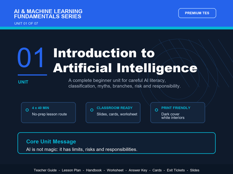 Introduction to AI – Complete Teacher Resource Pack | AI & Machine Learning Unit 01