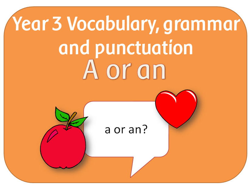 SPaG Year 3 Grammar: Use of the forms a or an