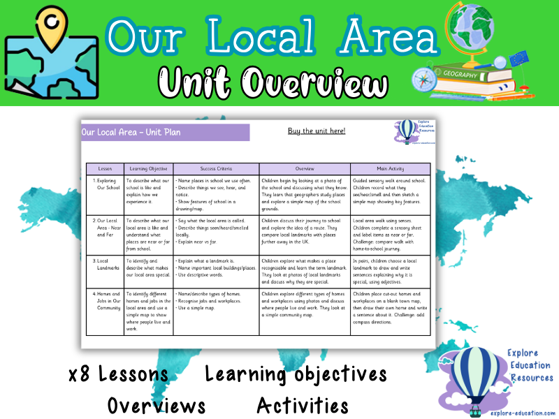 KS1 Geography Our Local Area Free Unit Plan