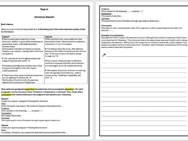AQA Spec A GCSE (8062) RS Year 10 Homework Booklets
