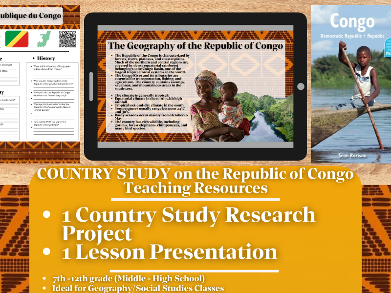 Country Study Teaching Resources - Republic of Congo -Geography - Social Studies
