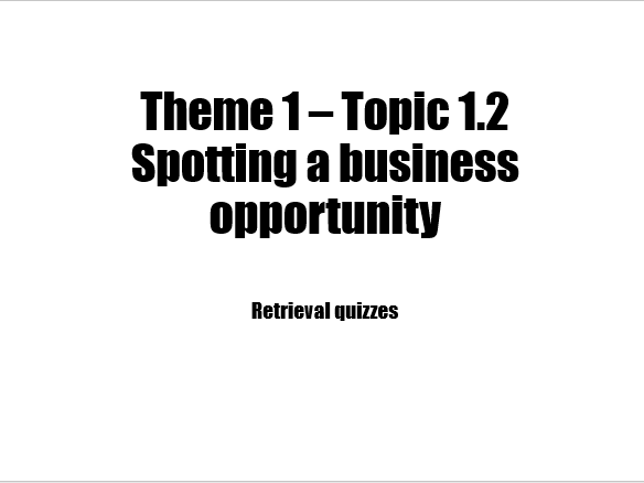 Edexcel Business 9-1 Retrieval quiz 1.2