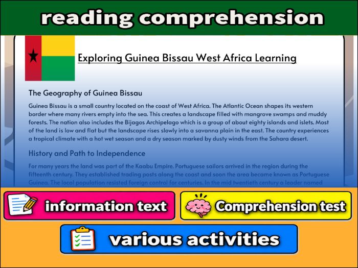 Exploring Guinea Bissau West Africa Learning- Reading Comprehension, Worksheet & Activities