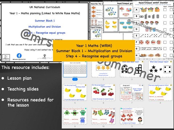 Recognise equal groups - Year 1 WRM Summer Blk 1 - Multiplication and Division  Step 4 (Part 1)