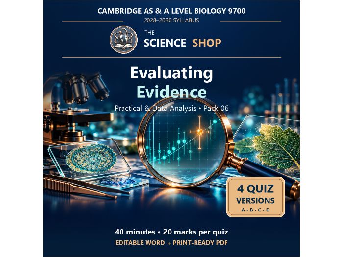 Evaluating Evidence | Cambridge A Level Biology 9700 | 4 Revision Quizzes
