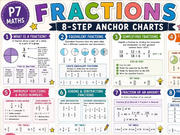 Fractions P7 Anchor Charts