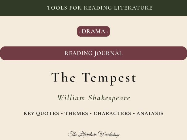 The Tempest – Reading Journal: Reading Log, Characters & Essay Planning
