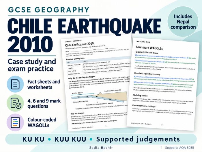 Chile Earthquake 2010 | AQA GCSE Geography | Case Study, Exam Practice & WAGOLLs