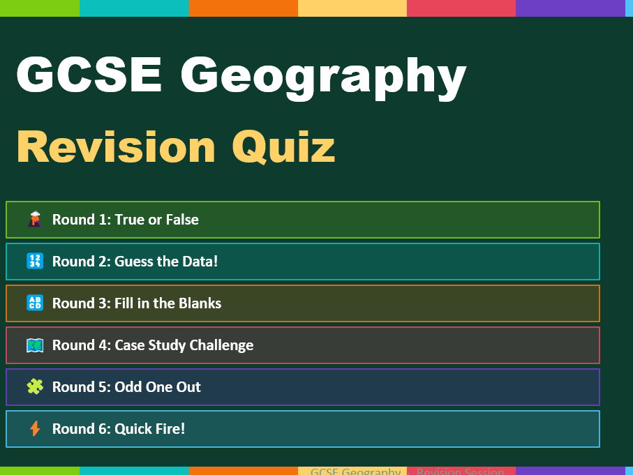 OCR B - Geography - end of course class quiz - entire course