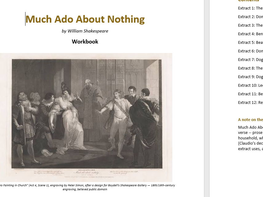 Much Ado About Nothing: Text Response Workbook