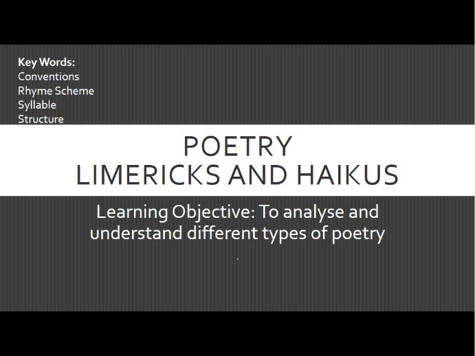 Poetry lesson PP Limerick and Haiku