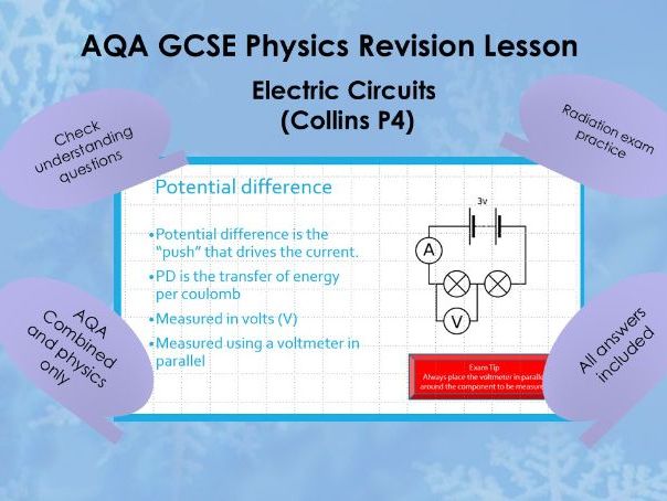 AQA GCSE Physics – Electric Circuits – Revision Lesson & Exam Practice (Collins P4)