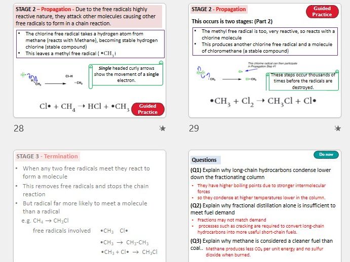 Year 12 - Combustion and Free Radicals