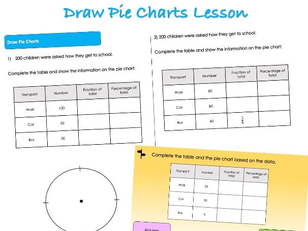 Year 6 Statistics - Draw Pie Charts Lesson