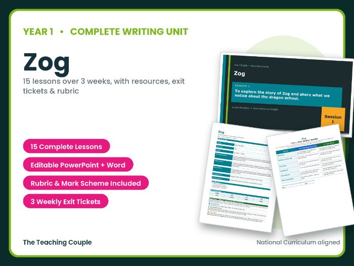 Zog | Year 1 English Unit | 15 Complete Lessons + Resources + Mark Scheme