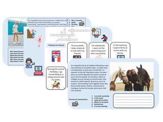 Free time - Hobbies & Timeframes (French) – Independent Learning & Cover Pack