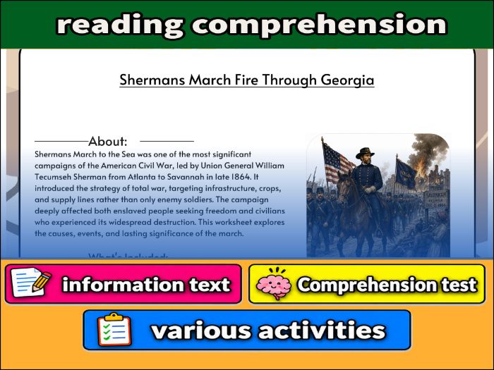 Shermans March Fire Through Georgia   & Comprehension ����Vlogt