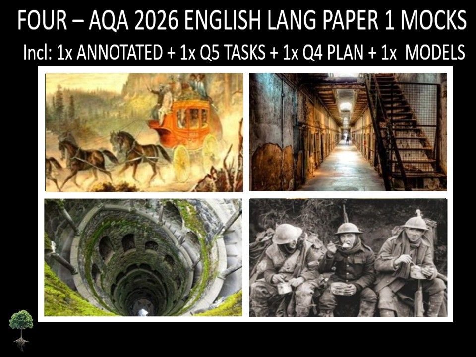 Four AQA 2026 English Language Paper 1 | Annotated, Q5 Tasks, Q4 Plan, Models