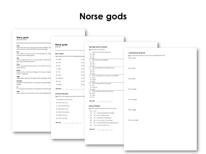 Norse Gods Teaching Resources Norse Gods Teaching Resources