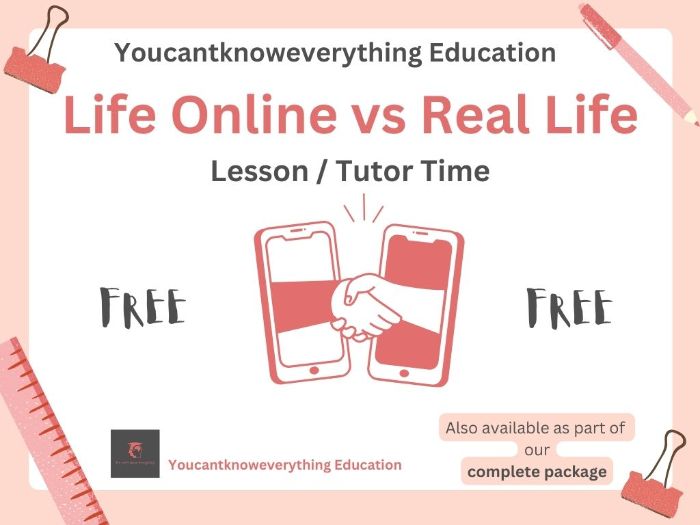 Life Online vs Real Life - Tutor Time PSHE
